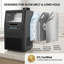 13,5 po. Machine à glaçons commerciale autoportante noire avec 100 lb Production quotidienne de glace, 18 lb Bac à glaçons, cube de glaçons pleine grandeur et panneau de commande ACL