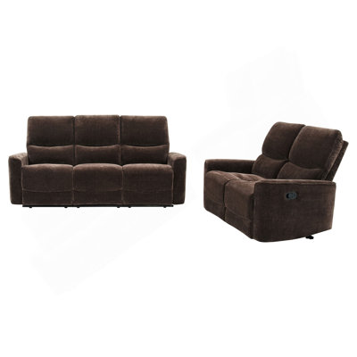 Trask Dark Brown 2-piece Reclining Sofa Set