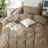 MooMee Lightweight Duvet Cover Set with Zipper Closure 8 Ties 100% Washed Cotton Linen Like Textured Soft Breathable All-Season-111219966-111990381