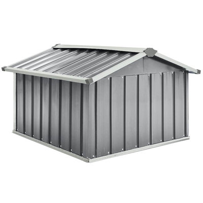 Vidaxl Garden Shed Grey Galvanized Steel Standard Durable Garden Shed