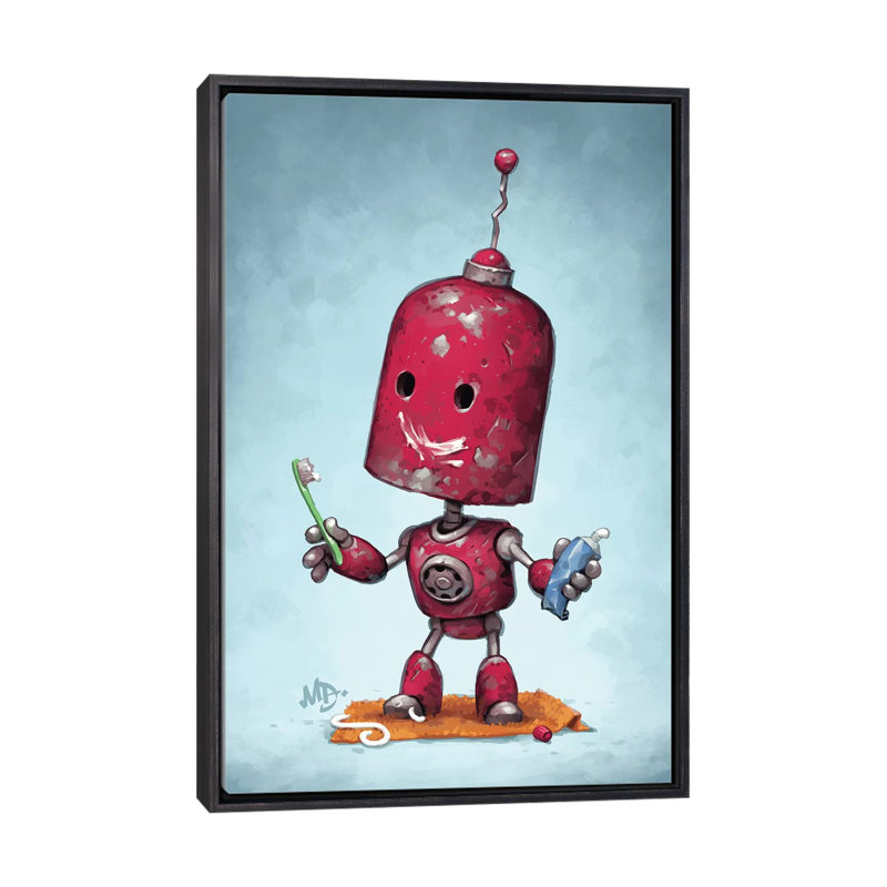 « Brave face » par Matt Dixon-impression, Pas de tapis, H 40 po x l 26 po x P 1,5 po, Toile avec cadre noir patiné