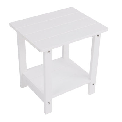 Une table d'appoint imitation bois texturée en bois, simple mais avec une texture riche. Il est livré avec un petit plateau de table et convient aux pique-niques en plein air. Blanc