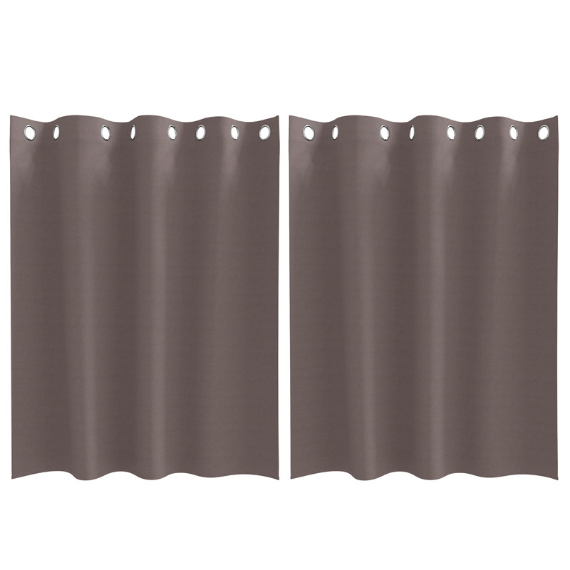 Tacorian Curtain Pair, 140cm Width x 140cm Drop, Dark Brown