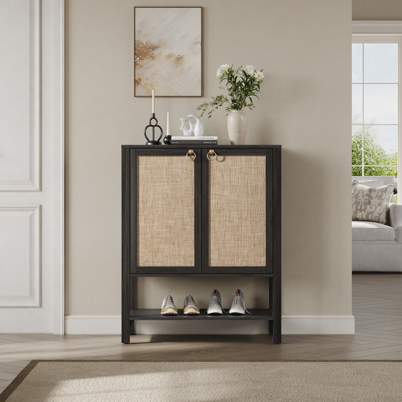 Armoire à chaussures avec tablettes réglables Pomodoro Boho, Obsidienne, Individuel