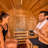 Backyard Discovery Paxton 2-4 Person Traditional Cedar Outdoor Barrel Sauna with Porch, 9kW Electric Heater, Wi-Fi Control, LED Lights