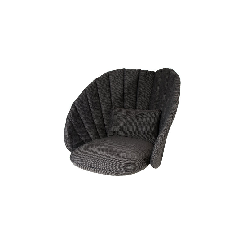 Peacock Papasan Chair with Teak Legs, Dark Gray, Taupe