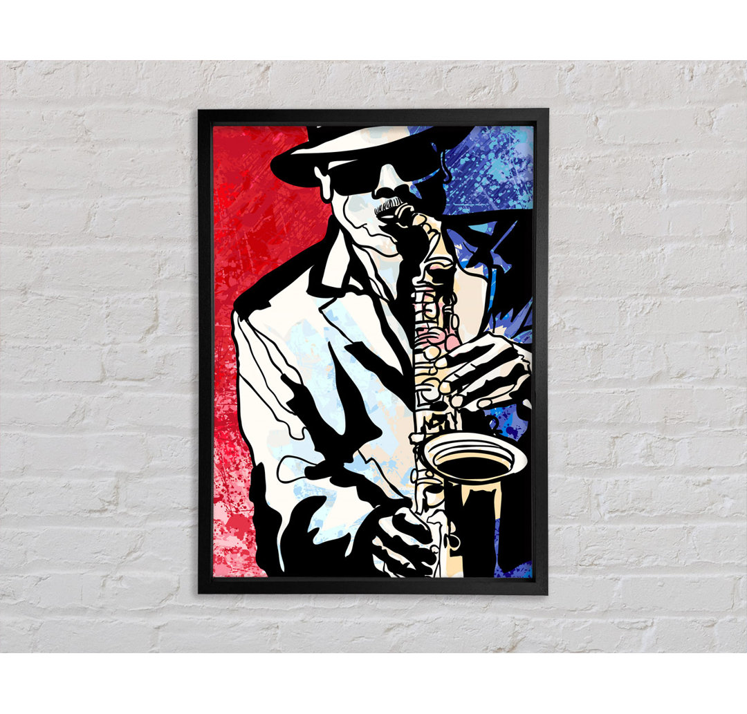 Saxaphone Blues - Einzelner Bilderrahmen Kunstdrucke auf Leinwand