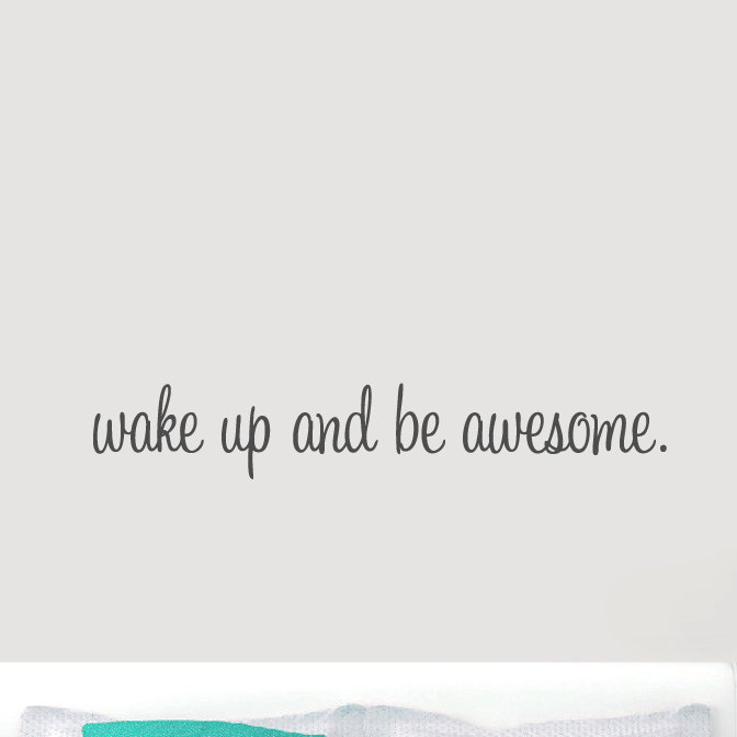 Décalcomanie murale « wake up and be isard », Gris foncé