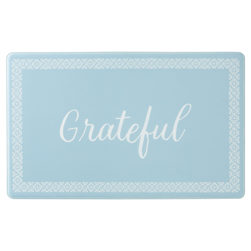Tapis de cuisine MARTHA STEWART Bloomfield Grateful Border , Blue, Rectangle 1'6" x 2'6"