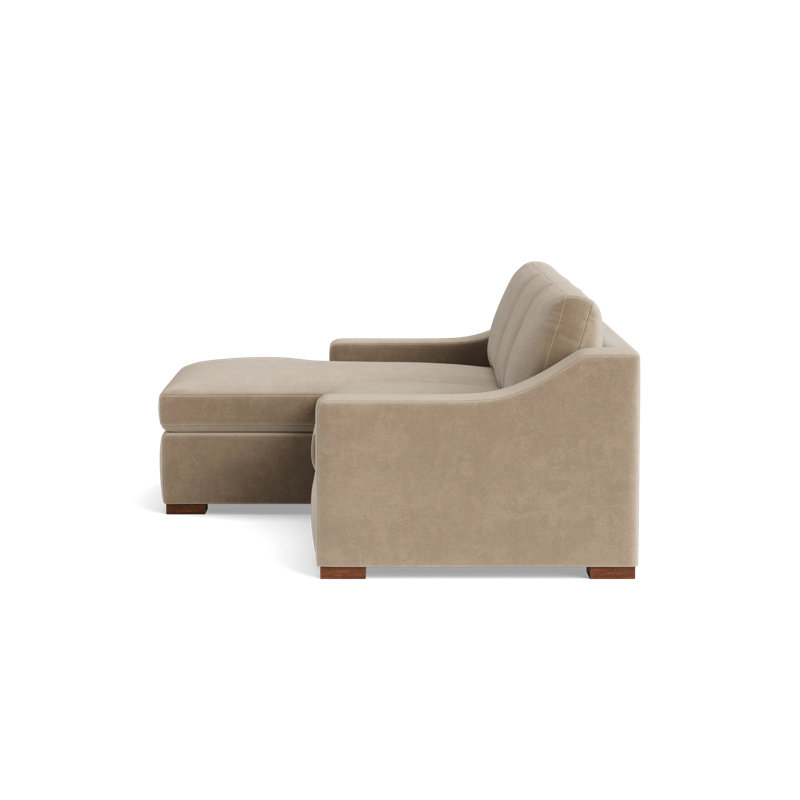Lucca Sectional, Left Hand Facing, Velvet - Beige