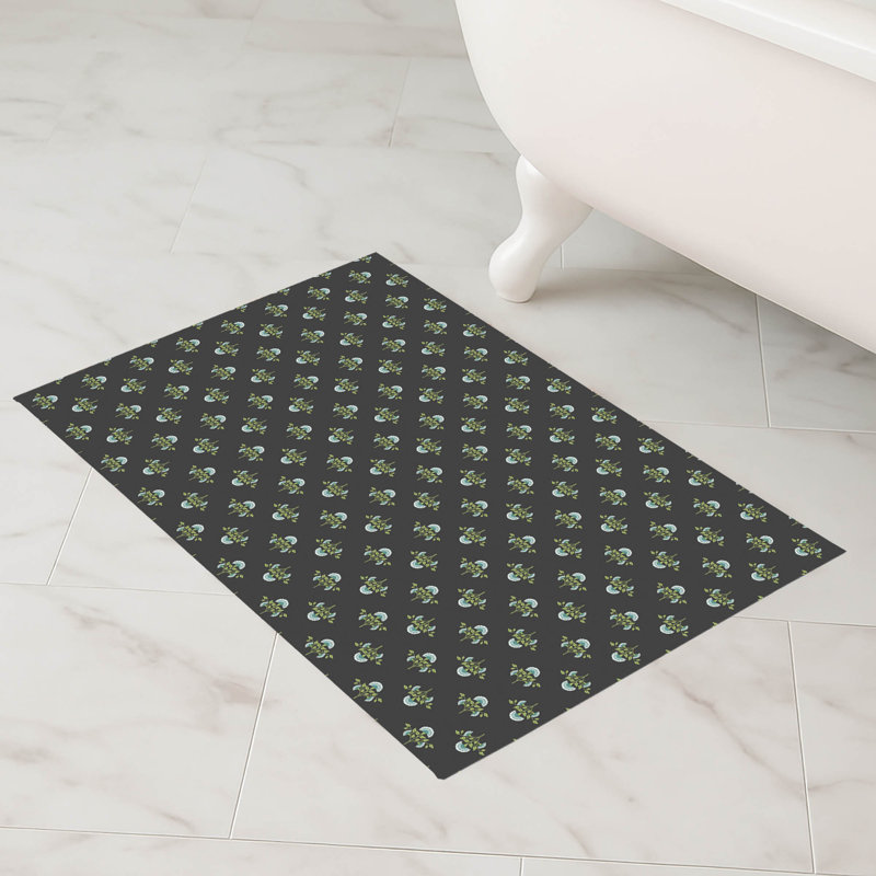Tapis de bain Flora, Gris anthracite, Simple - L 24 po x l 17 po