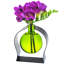 Vase de table en verre recyclé et support en métal arqué Diredra, capacité 8,5 oz, vert lime-1186623152