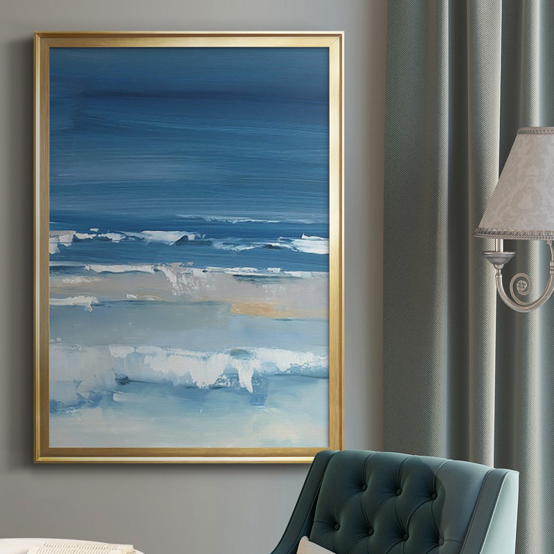 «Coastal Colors I», reproduction encadrée de qualité supérieure - prête à être accrochée, Or, H 36,5 po x l 26,5 po x P 1 po