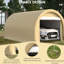 Heavy Duty Carport Shelter - 10' X 16', Beige, Pe Canopy, For Car, Tools, Beige Portable Garage , Large Zippered Door, Various Objects,
