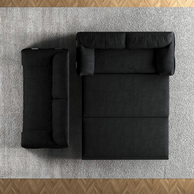 Grand canapé-lit 66 po, canapé-lit convertible 3 en 1, causeuse en velours multifonctionnel, parfait pour le salon, la chambre à coucher, un appartement, un bureau - Grand