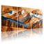 Paysage et nature, paysage de montagne avec arbres et reflets, ensemble de 3 impressions sur toile-1216553980