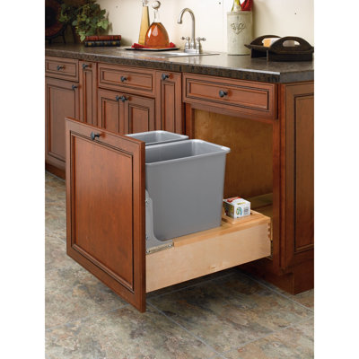 Poubelles coulissantes doubles Rev-A-Shelf avec fermeture en douceur et ouverture en douceur 