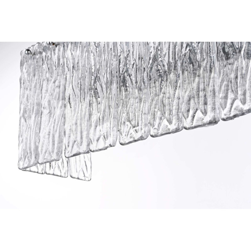 Applique murale en verre Rios, Chrome chrome, Quatre lumières, H 8 po x l 16,5 po x P 6,5 po