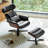 Genuine Leather Reclining Swivel Chair And Ottoman-68549355