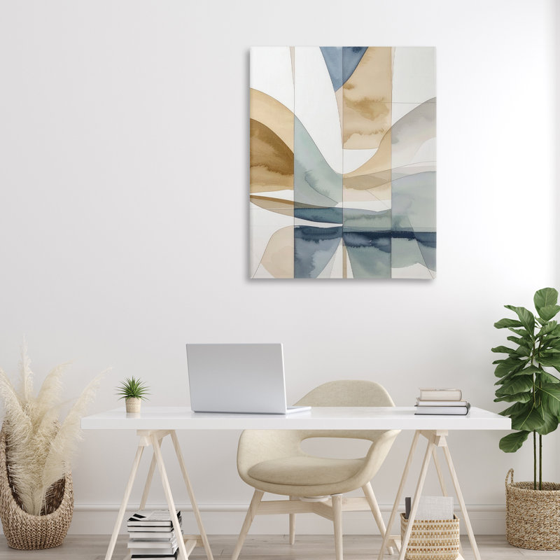 Toile d'abstraction «Fluide», par Alonza Saunders, H 40 po x l 30 po