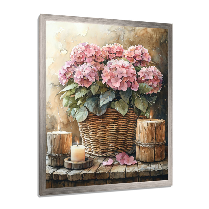 Hockett - impressions murales florales, Argent argent, H 32 po x l 24 po, Reproduction encadrée sans passe-partout