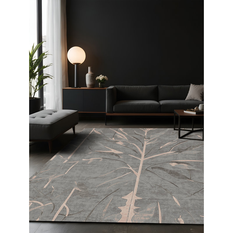 Silky Soft Plush Gray Area Rug, Square 8'