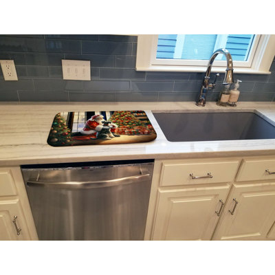 Schnauzer and Santa Claus Dish Drying Mat