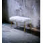 Banc Bagley II en fausse fourrure blanche et finition dorée