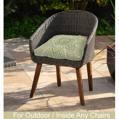 Coussin de coussin de siège intérieur / extérieur imperméable - 19 po x 19 po - Coussins de mobilier de jardin épais avec attaches