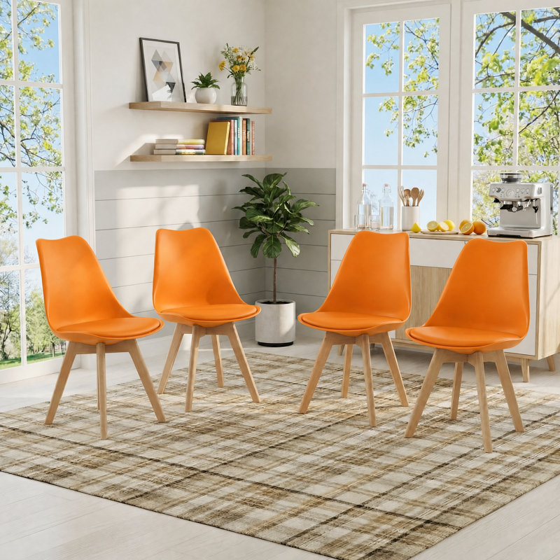 Nero Upholstered Dining Chair, Orange