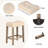 4-Piece Bar Table Set With Power Outlet, Dining Bar Table And Chairs Set,Bar Table Set With 3 Padded Stools For Living Room, Dining Room, Game Room, Brown-874423115-874423114