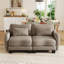 Canapé courbé 71 po en chenille avec coussins lombaires, coussins de nuage et accoudoirs ergonomiques, taupe champignon-789167437