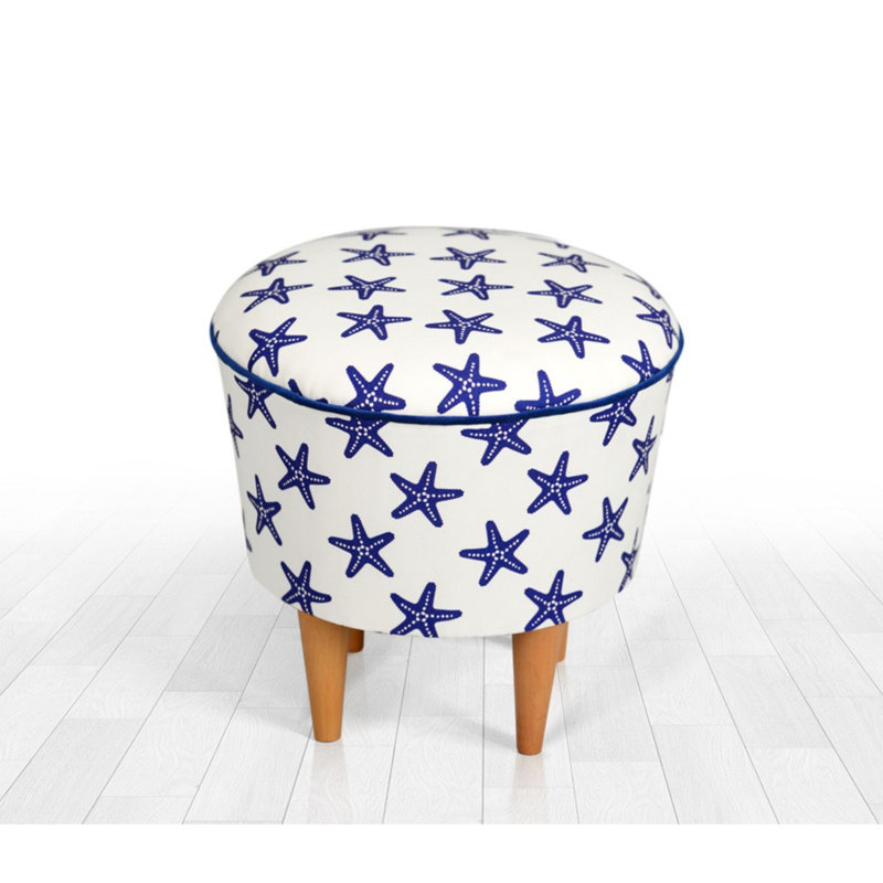 Hopson 42cm Wide Round Geometric Footstool Ottoman