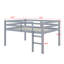 Lit mezzanine double en bois d'hévéa avec échelle-1764019047