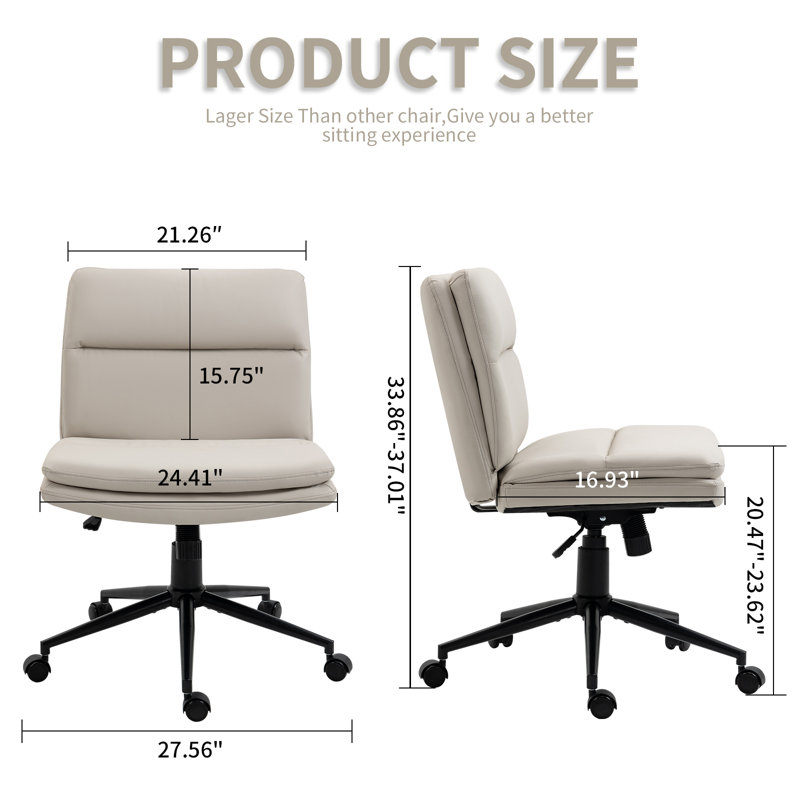 Chaise de bureau Bauke, Oui, Blanc cassé / blanc