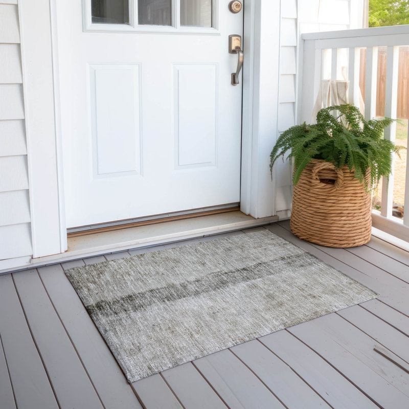 Tapis intérieur / extérieur Alfonzo avec envers antidérapant, Rectangle 1 pi 8 po x 2 pi 6 po