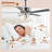 52" Large Chrome Seashell Shade Ceiling Fan w 3 Light