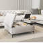 Table basse avec banc de rangement carré de 35 pouces de large avec repose-pieds de rangement surdimensionné-737261555
