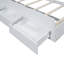 Lit plateforme avec tête de lit à DEL avec rangement, lit gigogne simple et 3 tiroirs-1028013067