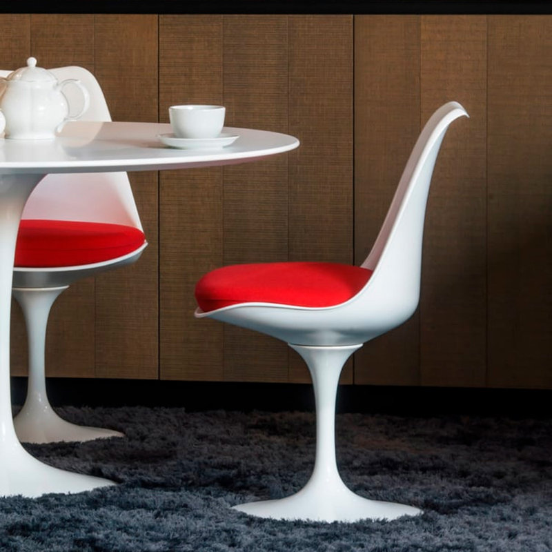 Chaise d'appoint pivotante tulipe Modholic, Rouge, 1