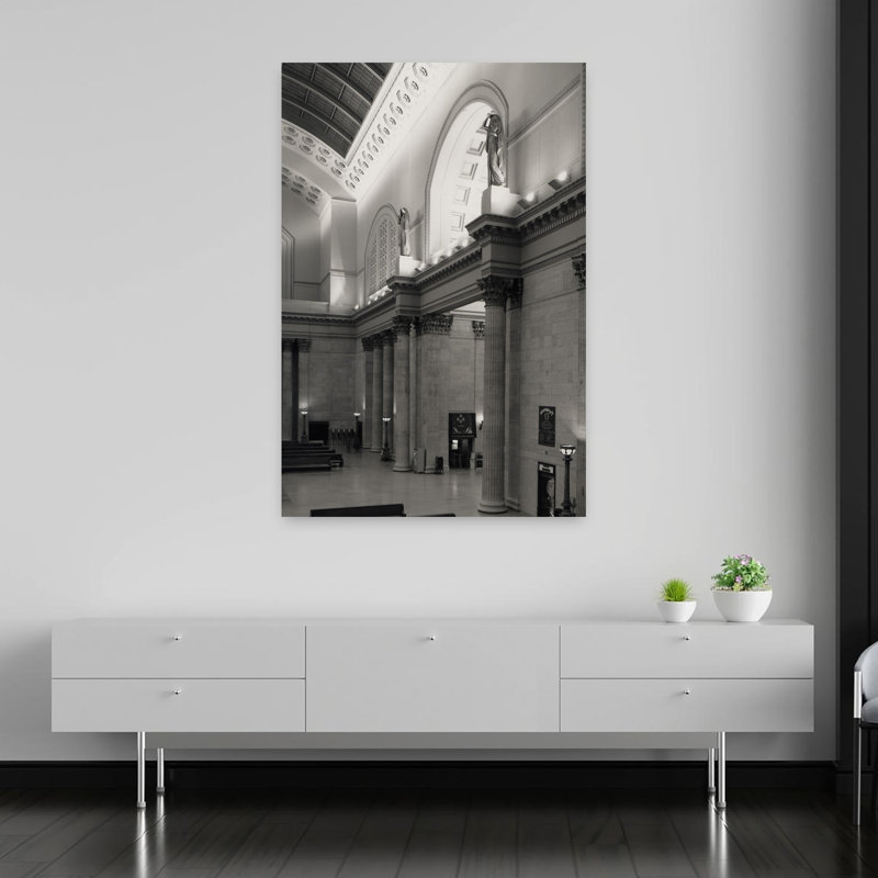 Interiors Of A Railway Station Union Station Chicago Cook County Illinois USA by Ron Schramm - Wrapped Canvas Print