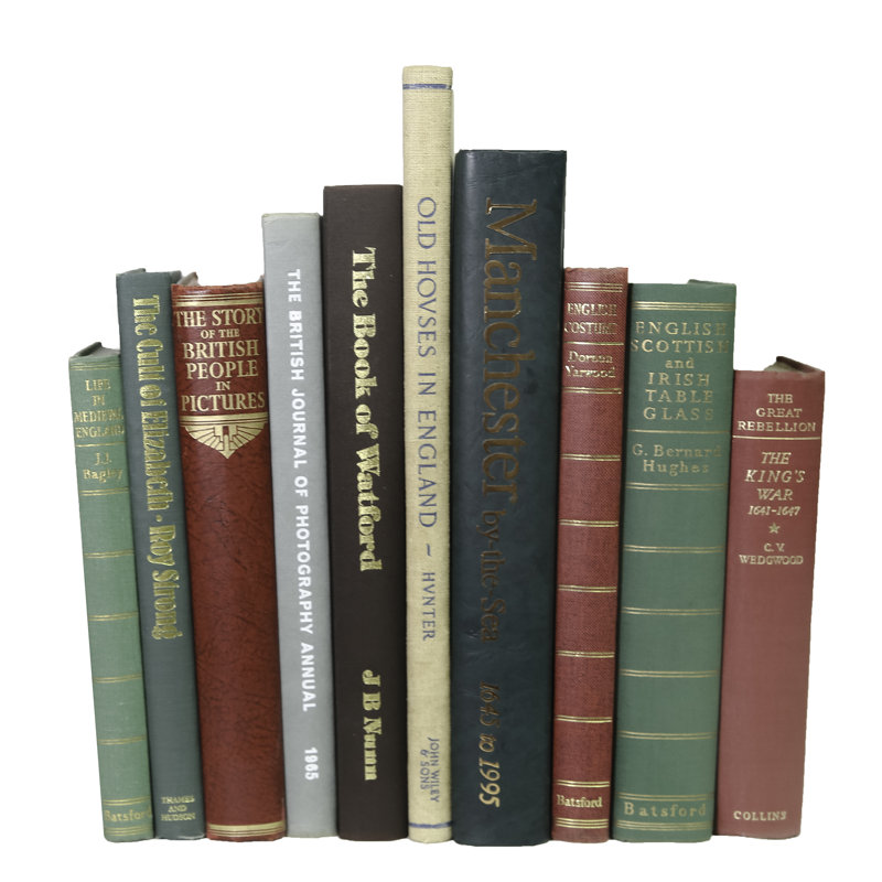 Livres décoratifs - Ensemble de livres rétro surdimensionnés de l'histoire britannique - 1 pied de livres