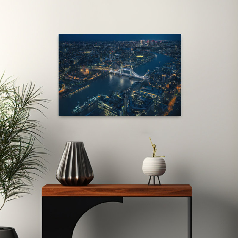 Art mural sinueux de Londres, H 16 po x l 24 po