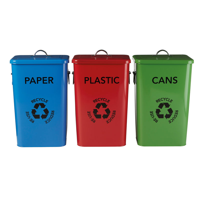 Steel Manual Lift Recycling Bin - 26L
