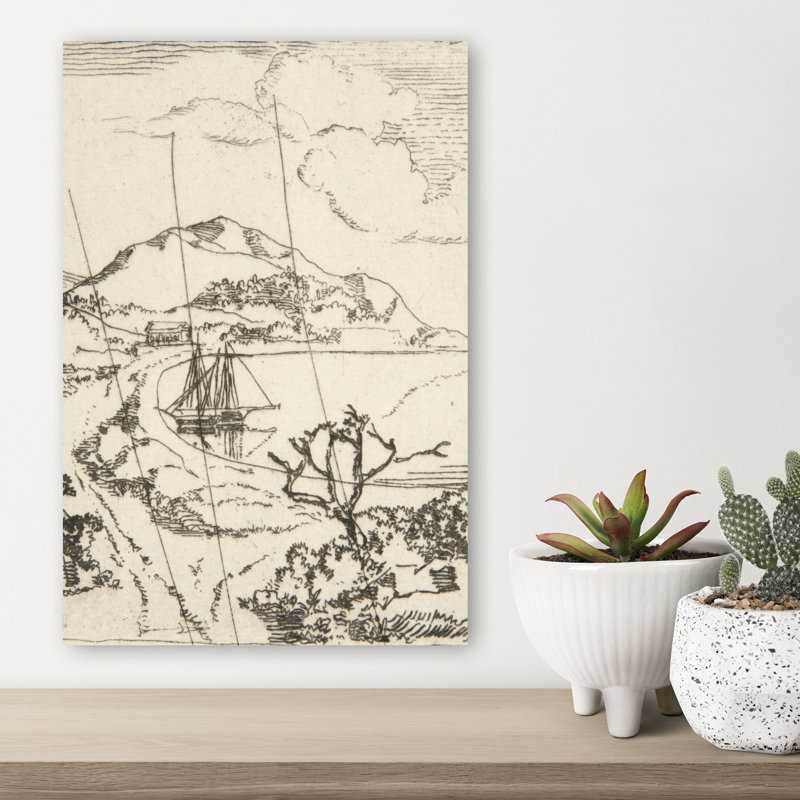 Greek Landscape, Or The Anchorage Impressionist Contemporary Coastal Architecture Wall Art Print, 45.72cm H x 30.48cm W