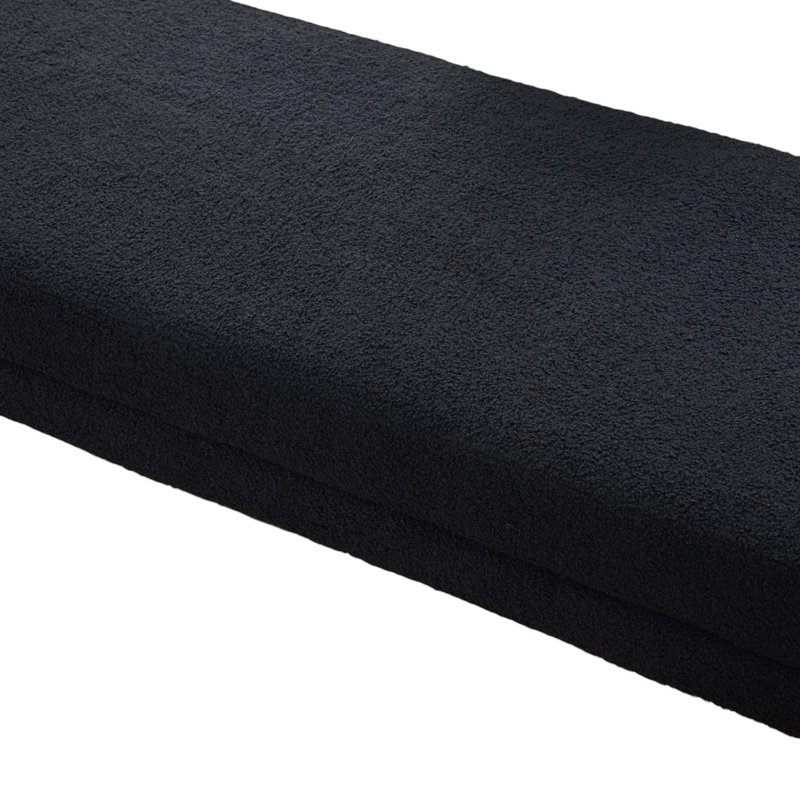66.9" W Modern Boucle Upholstered Bench, Noir