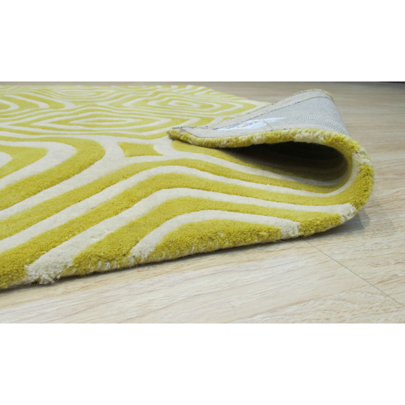 Hand Tufted Wool Geometric Area Rug, 8' x 10'