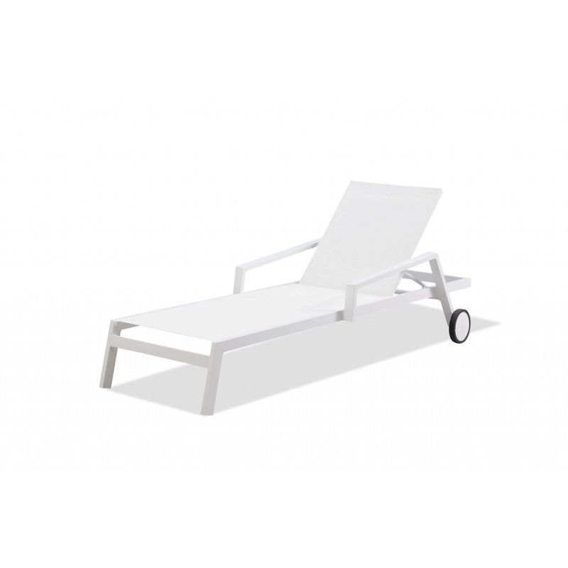 Chaise longue inclinable longue 83 po Abdulsamet, Blanc