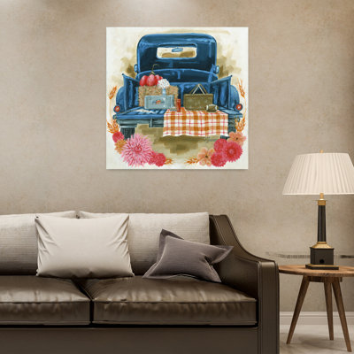 Contemporary Autumn Picnic With Truck Truck Bed Art
