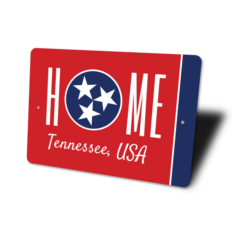 Plaque en aluminium du drapeau du Tennessee, H 10 po x l 14 po x P 0,04 po